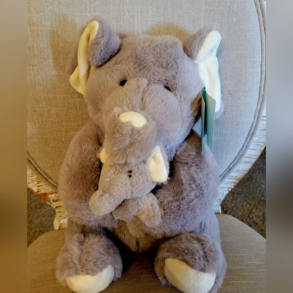 Hug me Other - Hug me Elephant with baby Stuffed Animal Plush Toy Size 13.5"